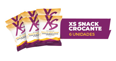 XS snack crocante são chips de batata
doce e mandioca salgadinhos para
um lanche muito saboroso. 

Não contém glúten, ingredientes
selecionados de origem natural, prático
e fácil de compartilhar.